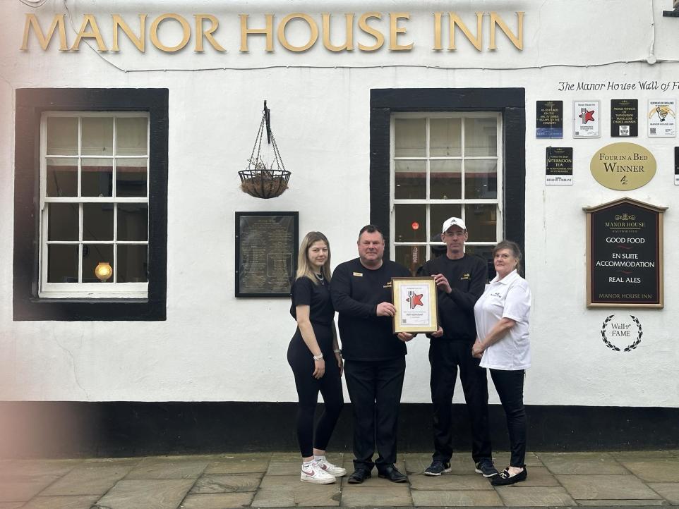 Restaurant Guru names The Manor Inn Haltwhistle the best pub